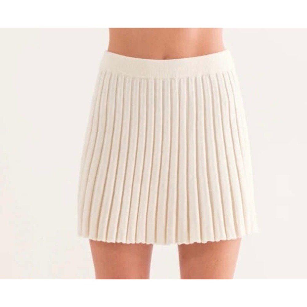 LOUCIA Pleated Knit Mini‎ Pull- on Skirt  Elastic Waist Stretchy  MSRP$ 69